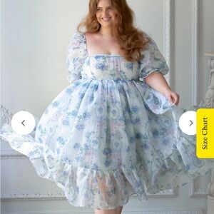 Selkie Blue Floral Midi Dress